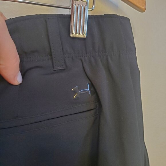 UNDER ARMOUR Women 14 Drive Golf Pants Straight Leg Stretch Waist UA Storm Black - Picture 6 of 13